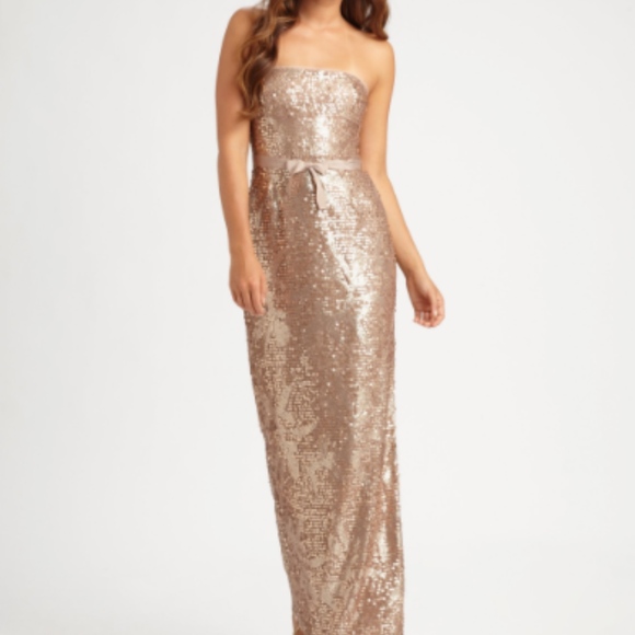 BCBG Dresses & Skirts - SHIMMERING GOLD SEQUENCED BCBG DRESS
